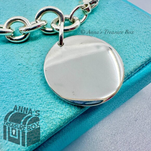 Tiffany & Co. 925 Silver RTT Round Tag 7.5" Bracelet (pouch) - Picture 6 of 8